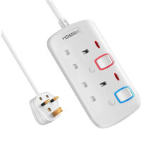 Mscien 3M Extension Lead, 2 Sockets Way Extension