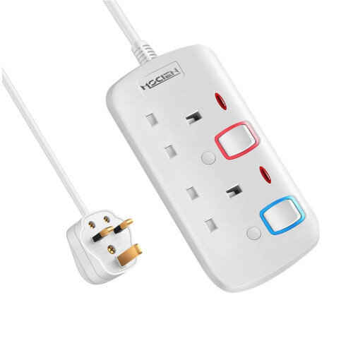 Mscien 3M Extension Lead, 2 Sockets Way Extension