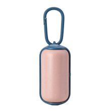 Dog Poop Bag Dispenser with Clip and 15 Waste Bags, Pink Portable Pet Waste Holder for Dogs