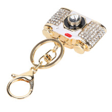 Portachiavi a forma di macchina fotografica con strass, in lega di zinco - 1 pezzo