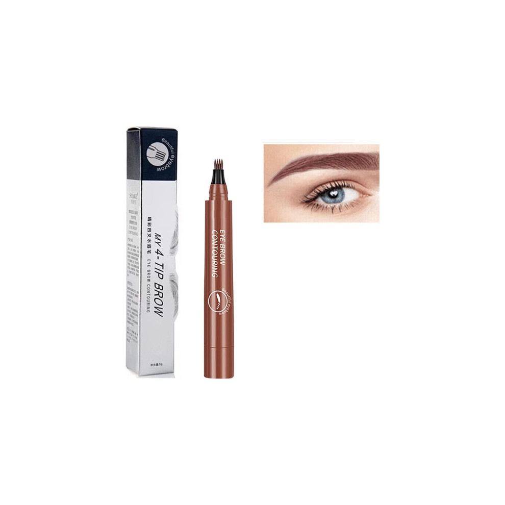 Gopatriot Memory Brown (#03 Reddish ) 4 Tipped Precise Brow Pen, 4 Point Eyebrow Pencil Waterproof Liquid Eyebrow Pen Makeup With A Micro-Fork Tip Applicator