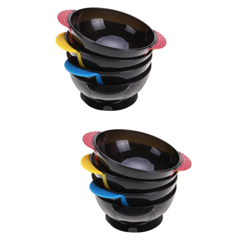 Hair Dye Mixing Bowls Set of 8 with Suction Base, Reusable for Salon and Home Hair Coloring