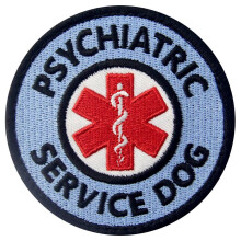 Service Dog Patch 3x3 Inch Embroidered Velcro Star of Life Medical Harness Identification