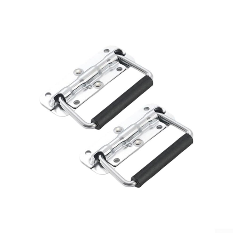Folding Handle With Spring Loaded Mechanism 2 Piece 110Mm Metal Insulated Fits Toolboxes Suitcases Instrument Cases 9164114388575