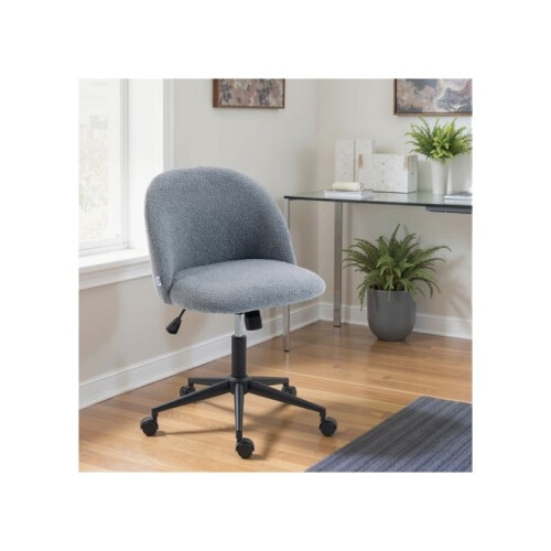 Teddy Fleece Office Chair with Wheels - Grey 1