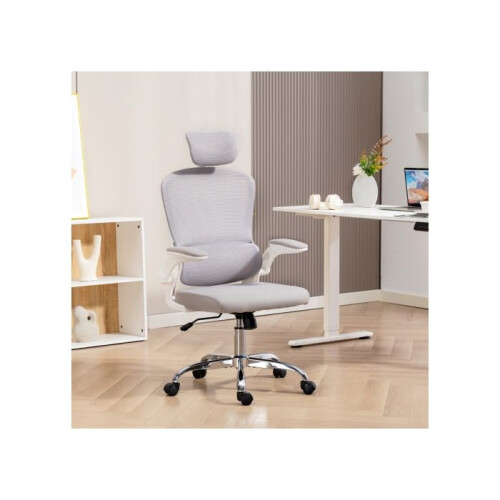 Mesh Back Office Chair, with Lumbar Support - Grey 1