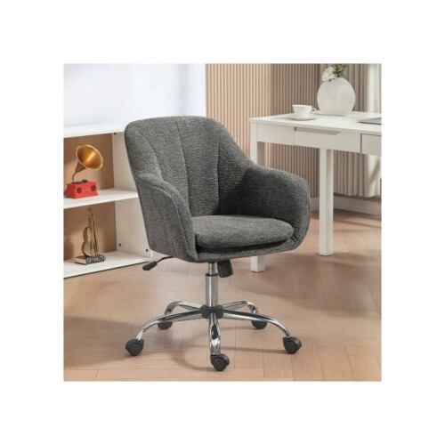 Velvet-Feel Office Chair - Grey 1