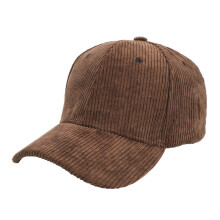 Corduroy Baseball Cap for Kids Girls, Vintage Solid Coffee Color, Adjustable Comfort Fit
