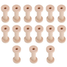 15pcs Wooden Thread Spools Vintage Unfinished Bobbins for Sewing Embroidery Crochet Craft Storage
