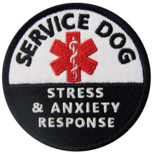 Service Dog Patch for Stress and Anxiety Relief Vest with Durable Washable Hook and Loop
