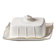 Vintage Ceramic Butter Dish with Lid Retro Porcelain Container for Kitchen Storage and Serving