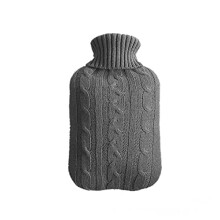 Hot Water Bottle 2L With Knitted Cover Dark Grey Removable Washable Protective Soft ColdProof Warmer Without Bag