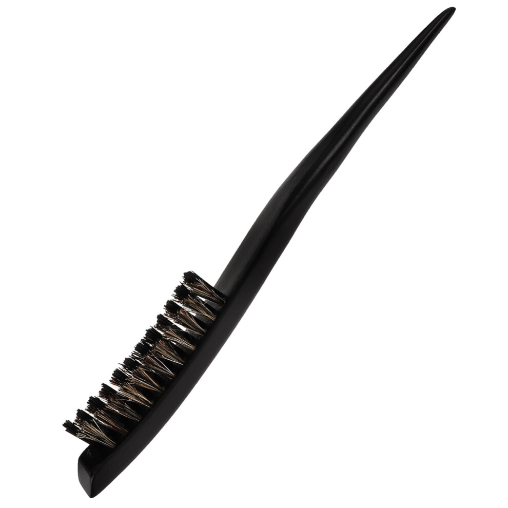 Boar Bristle Hair Brush with Ergonomic Wooden Handle for Smoothing Fine Hair and Slick Buns