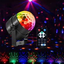 Disko guľa, 7-farebná pódiová lampa, párty svetlo, 3W, 7 RGB LED, ovládanie zvuku, mini projektor, osvetlenie gule