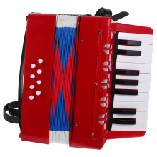 Beginner Accordion for Kids Compact Lightweight Educational Musical Instrument Red