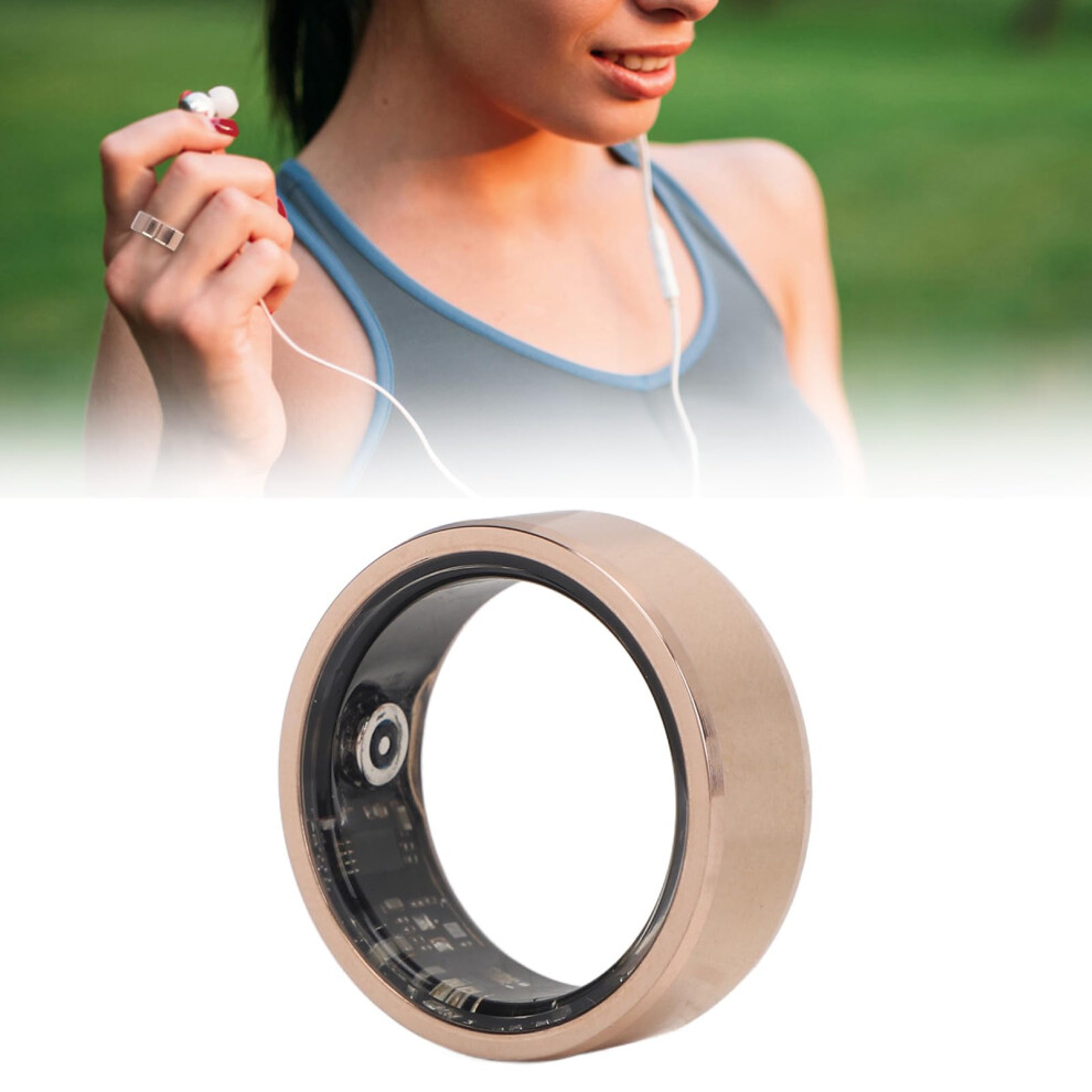 Gold Smart Ring For Health Sleep Monitoring, Heart Rate And Step Tracking, Ip68 Waterproof, 7Day Battery Life,