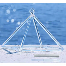 6 Inch Clear Quartz Crystal Singing Pyramid for Sound Healing and Meditation with Mallet and Carrying Case