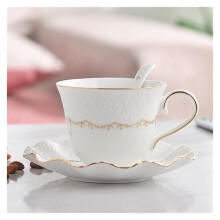 Ceramic Coffee Cup Set with Saucer, 200ml White Porcelain, Minimalist Design for Afternoon Tea
