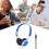 Computer Headset, Portable Wired OnEar NoiseCanceling, Compatible With Computers And Mobile Phones, Light Blue 3
