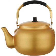 Large Capacity 6L Stovetop Kettle Aluminum Camping Coffee Pot with Ergonomic Handle Golden Finish