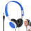 Computer Headset Wired OverEar Headset Foldable Noise Canceling Light Blue For Computers Tablets Mobile Phones 1