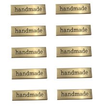 Metal Clothing Labels Rectangle Handmade Printed Durable Tags for Clothes Bags Shoes DIY Crafts 10Pcs