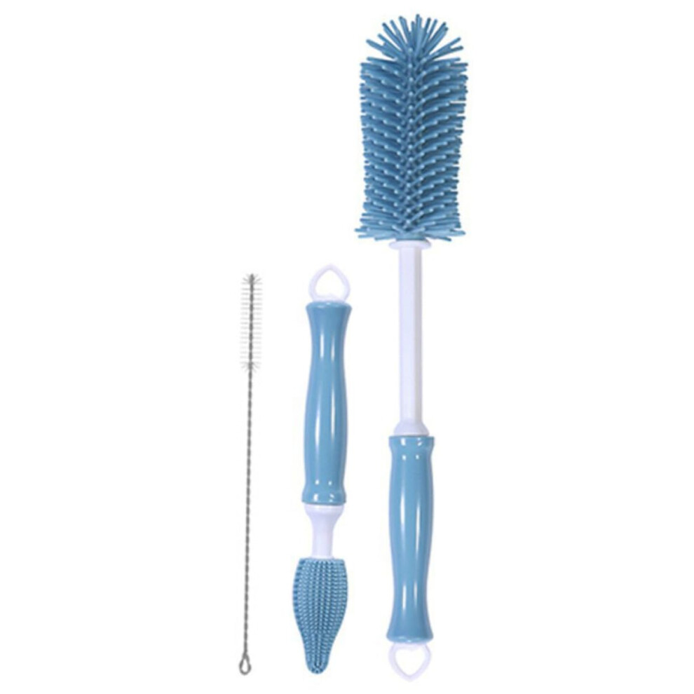 Bottle Cleaning Brush Set with Rotating Silicone Baby Bottle Cleaner, 360 Deep Cleaning and Flexible Straw Brush