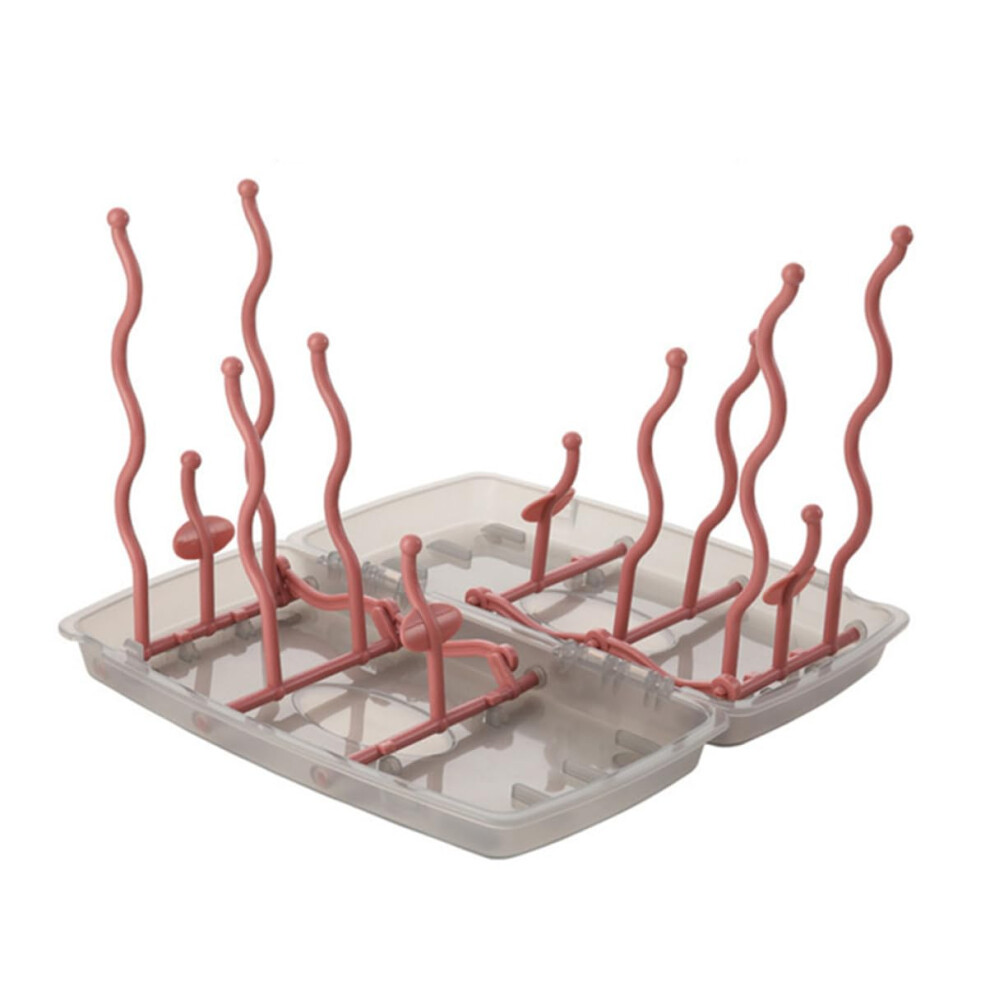 Baby Bottle Drying Rack Compact Multi‑Functional Stand With Fast Water Drainage Space‑Saving Organizer Red