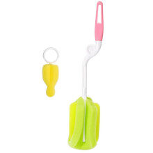 Baby Bottle Brush Set with Nipple Cleaner, 360 Sponge Cleaning, Soft Scratch Surface, NonSlip Handle