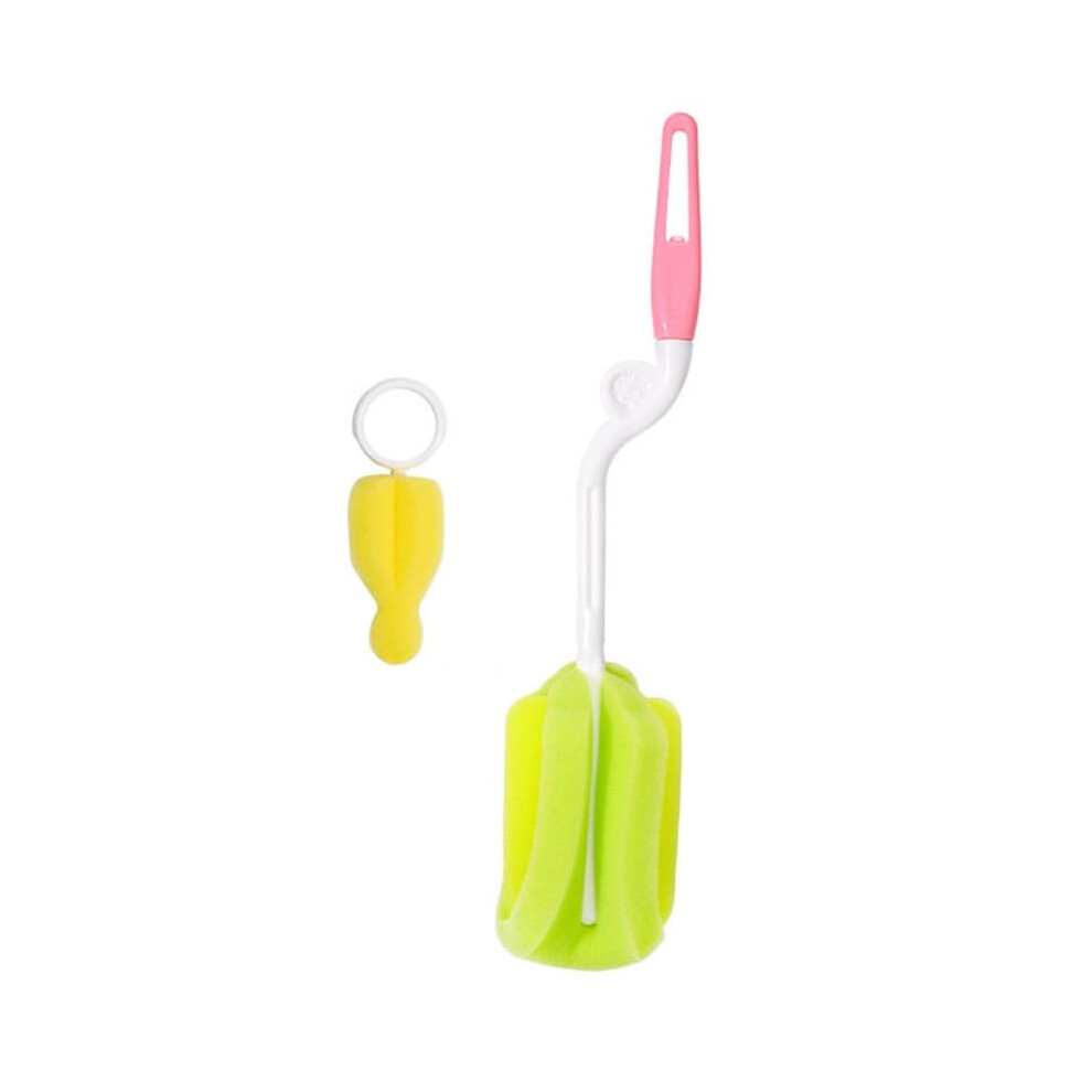 Baby Bottle Brush Set With Nipple Cleaner, 360 Sponge Cleaning, Soft Scratch Surface, Nonslip Handle Yellow