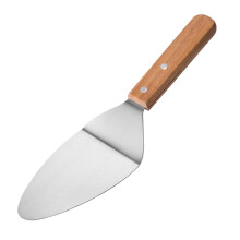 Stainless Steel Pizza Server with HeatResistant Wooden Handle for Pizza and Cake Cutting