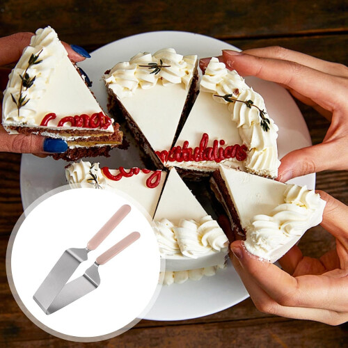 Cake Slicer Cutter Stainless Steel Cake Server with Swing Handle for Precise Even Cuts 27x5cm 2