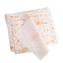 100 Sheets Food Wrapping Paper 26x36cm Greaseproof Burger Wrap with Orange Eiffel Tower Design