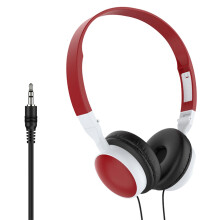 Wired OverEar Noise Cancelling Headset for PC Laptop Mobile Phones with Mic Wine Red