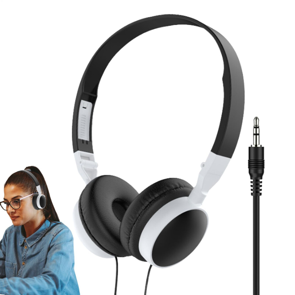 Wired Overear Headphones With Foldable Noise Cancelling Mic For Pc Mobile Tablet Black 9365369575509