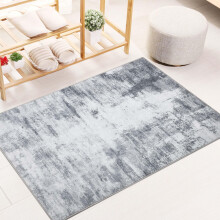 Famibay Rugs Living Room Grey Washable Area Rugs for Bedroom Modern Abstract Carpet Small Rug 60x90cm Non Slip for Kitchen Hallway Entryway Office Ro