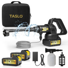 Taslo Cordless Pressure Washer - Pressure Washers - for Home, Car, Garden, Patio - 6 in 1 Adjustable Nozzle - 2 Batteries - No Hose Needed - Portable