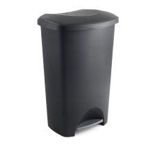 Addis Plastic Family Kitchen Utility Bin, 50 Litre, New Black with Sil