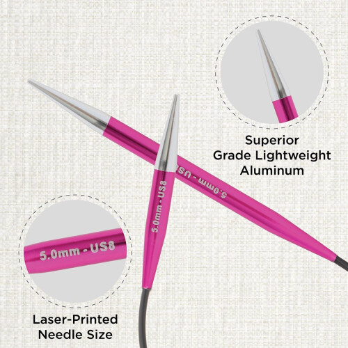 KnitPro Zing Fixed Circular Needles Asymmetrical 10" (25cm) | Size 5.00mm 1