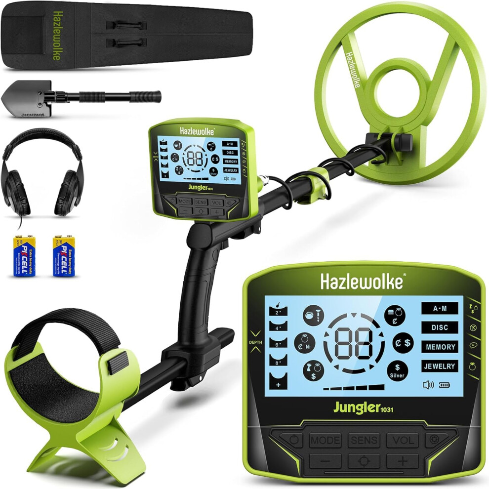 Hazlewolke Metal Detector For Adults, Higher Accuracy 10'' Waterproof Coil, Bigger Lcd Display, 5 Professional Mode With Pinpoint & Memory Mode For G