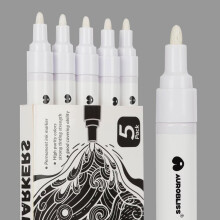 Aurobliss White Paint Pens Paint Markers for Metal, Wood, Rocks, Fabric, Glass, Tyre, Oil Based Paint Marker Thick 2-3mm, Waterproof Permanent Paint