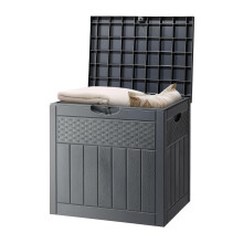 Bonnlo Garden Storage Box 126L, Waterproof Parcel Box Outdoor with Lid, Plastic Storage for Deliveries, Patio Cushions, Garden Tools, Grey