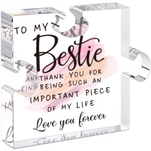 Tillskuch Bestie Gifts for Women - Puzzle-Shaped Acrylic Keepsake with Gift Box - Cool Friendship Gifts for Women, Friend Birthday Gifts, Christmas G