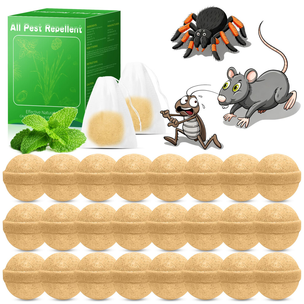 Yineaae 24Pack Peppermint Oil Pest Repellent - Natural Mouse Rodent & Spider Repellent, Fresh Mint Scented Repel Rodents Rats Squirrel Cockroaches For Indoor