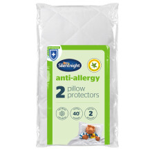 Silentnight Anti Allergy Pillow Protector - Ideal for Allergy and Asthma Sufferers Protecting Against Bacteria and Dust Mites - Machine Washable, 2 P