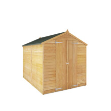 WALTONS 8x6 Overlap Storage Shed | Apex Roof | 7mm Overlap Cladding | Wooden Garden Storage Shed | Felt and Fixings Included (8 x 6 Double Door No Wi