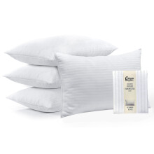 Orison Sapphire Pillow Protectors 4 Pack | 100% Microfiber Ultra Soft Satin Stripe Pillow Cases | Anti Allergy & Anti Dust Mite, Breathable & Zipped