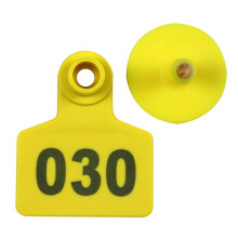 Yellow Numbered Livestock Ear Tags 1100 TPU Durable Weatherproof Cattle Identification Tags for Cow Pig