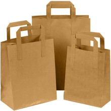 Ayn Al Madina Paper Bags with Handles -50 Large Brown Paper Bags 10x12x3.5”-Perfect for Lunch, Takeaway, Grocery and Party use