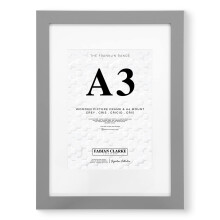 Fabian Clarke London A3 Grey Picture Frame with White A4 Mount, Fits Noticeboard Poster, Photo, Print, or Certificate with Safety Glass Hang on Wall